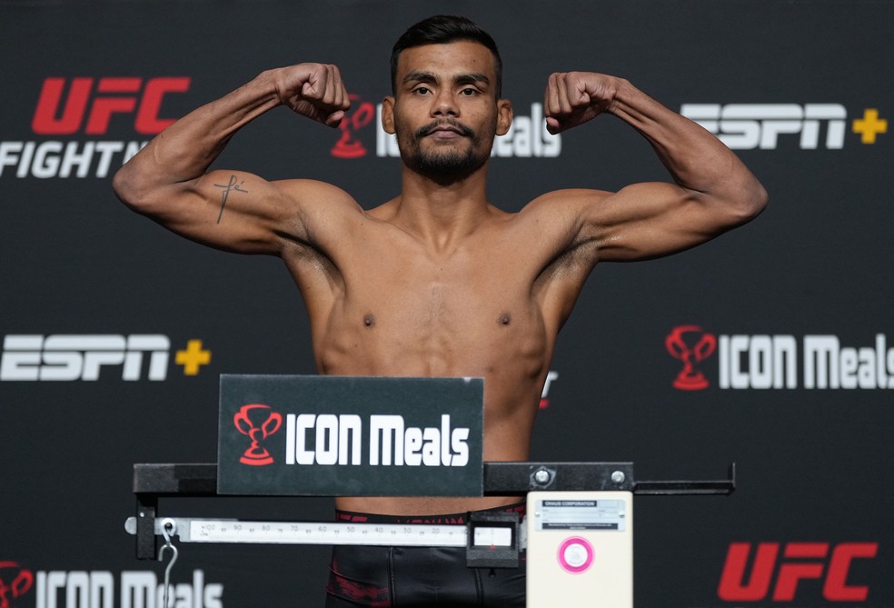 Raulian Paiva bateu 61,7kg em compromisso no peso-galo — Foto: Jeff Bottari/Zuffa LLC