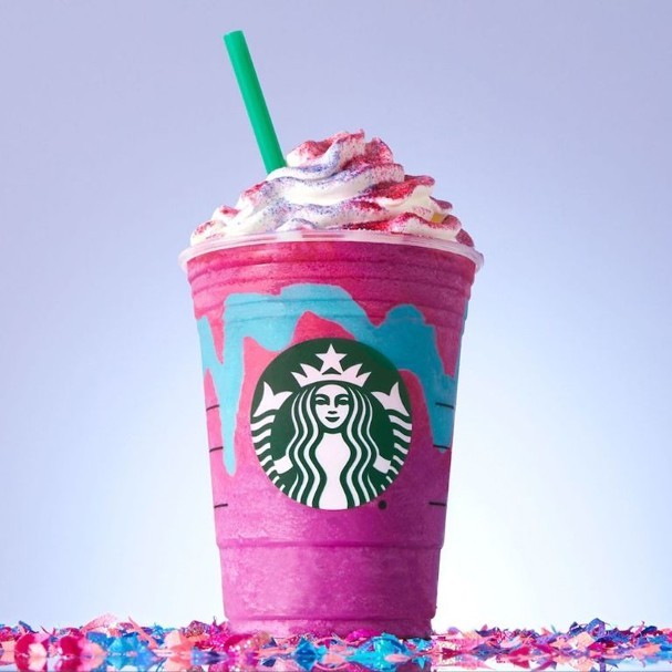 Unicórnios inspiram novo frappuccino do Starbucks americano (Foto: Reprodução/Instagram)