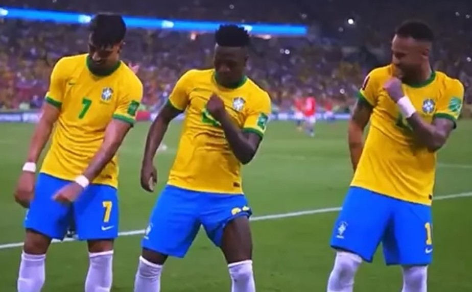 Lucas Paquetá, Vini Jr e Neymar fazem coreografia