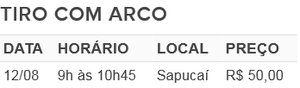 Tiro com arco- horário (Foto: Arte)