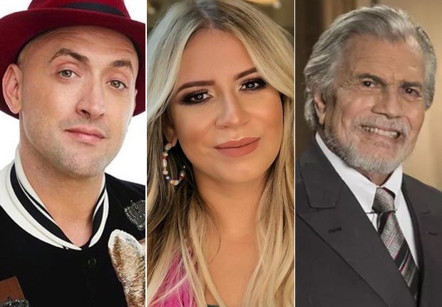 Paulo Gustavo, Marília Mendonça e Tarcisio Meira estão entre famosos que morreram em 2021 (Foto: Reprodução/Instagram e Globo)