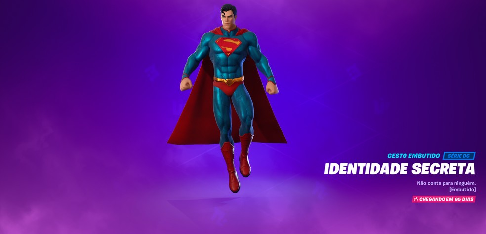 Gesto Embutido Identidade Secreta para a skin Clark Kent — Foto: Reprodução/Fortnite