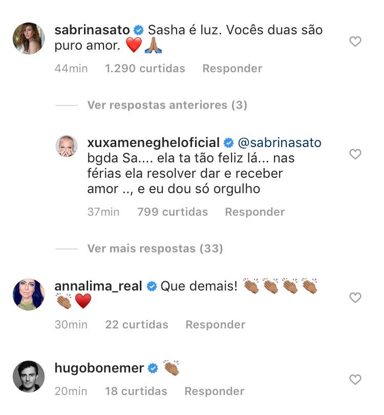Famosos comentam publicação de Xuxa sobre Sasha (Foto: Reprodução / Instagram)