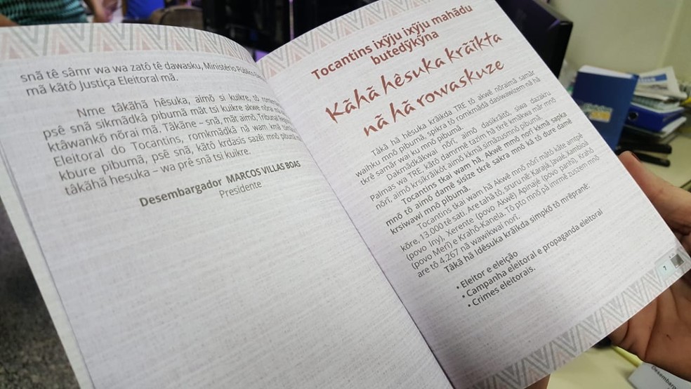 Cartilhas foram traduzidas para quatro idiomas nativos do estado — Foto: TRE/Divulgação