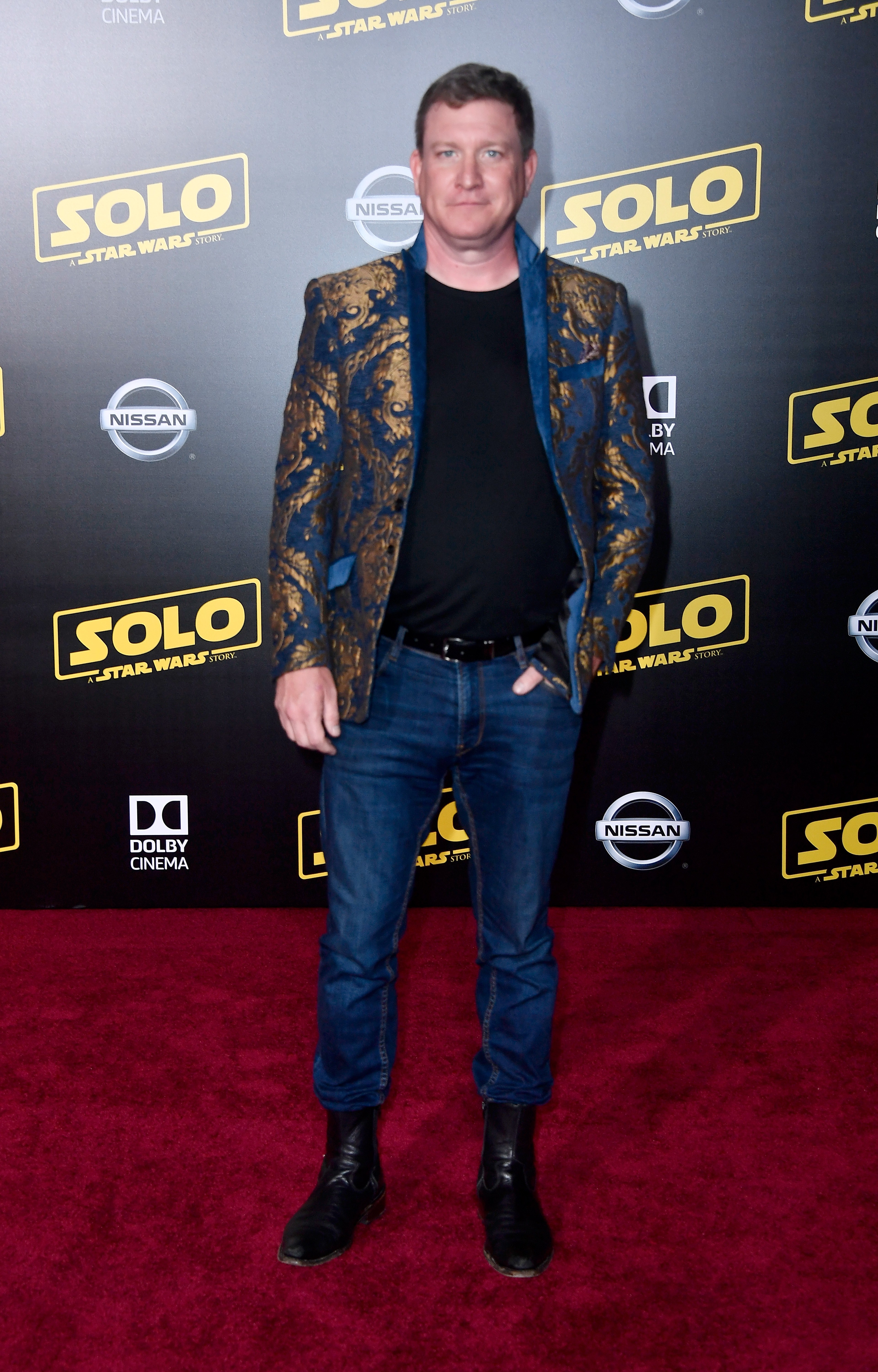 O ator Stoney Westmoreland durante o red carpet do lançamento de Han Solo: Uma Aventura Star Wars (2018), no início de 2018 (Foto: Getty Images)