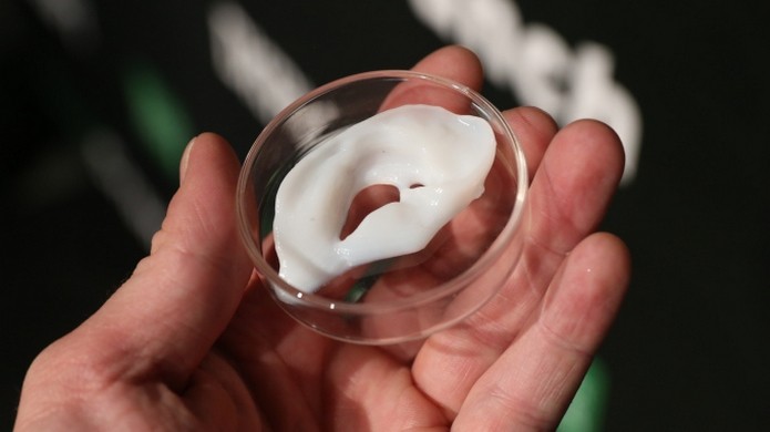Modelo de tecido vivo criado com impressora 3D (Foto: Reprodução/TechCrunch)