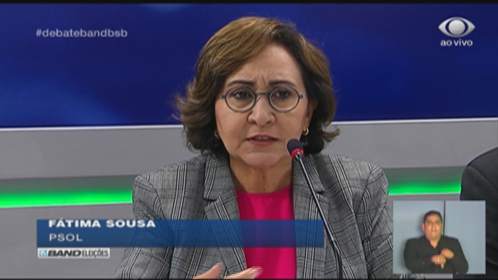 Fátima Sousa (Psol), candidato ao governo do Distrito Federal (Foto: TV Band/Reprodução)