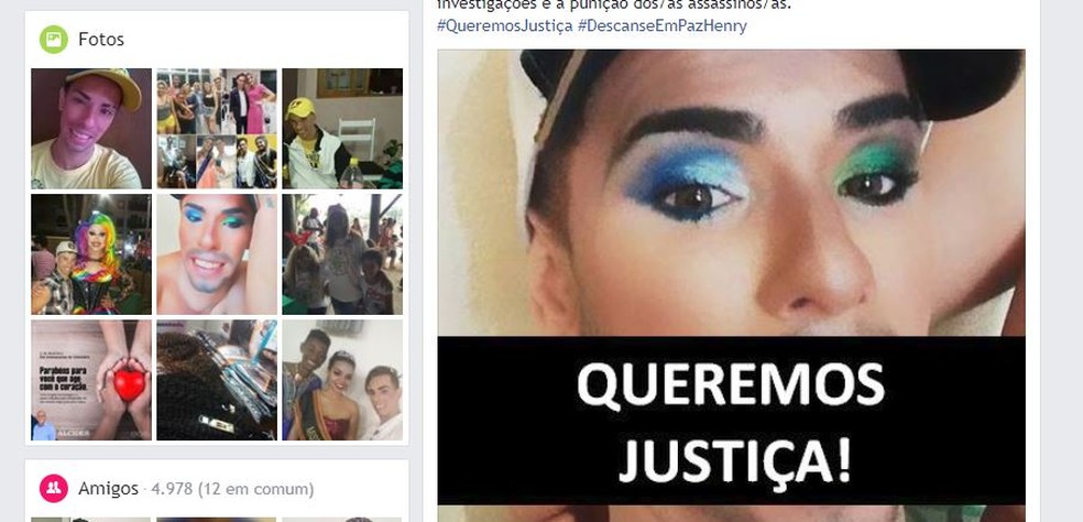 Amigos fizeram várias postagens nas redes sociais após corpo de cabeleireiro ser encontrado em Rio Claro (Foto: Reprodução/ Facebook)