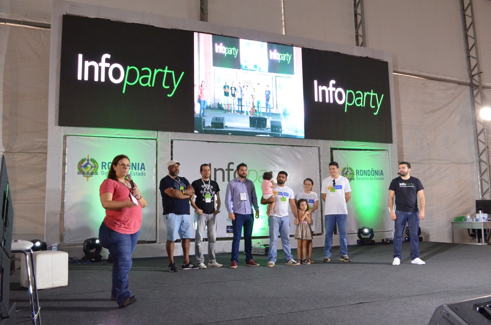 Euquipe PortoVelhando venceu o desafio das Startups no Infoparty (Foto: Hosana Morais/G1)