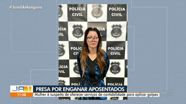Dona de escritrio  presa suspeita de dar golpes em aposentados, em Itumbiara