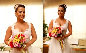 Veja Viviane Araújo vestida de noiva para casamento de Naná e Xana em 'Império'