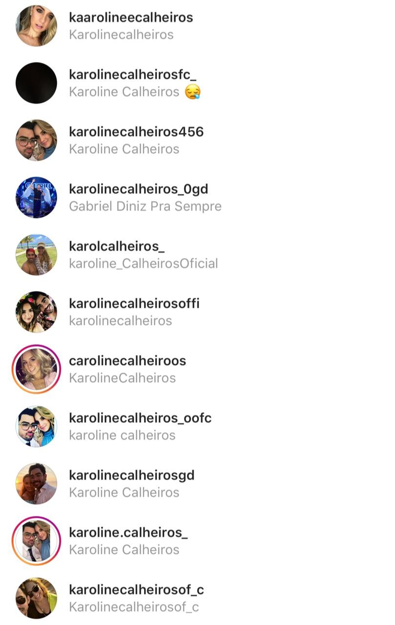 Fakes de Karoline Calheiros (Foto: reprodução/Instagram)