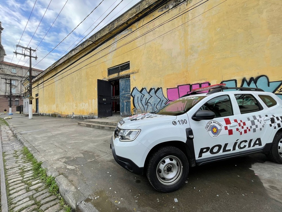 Casa de shows, no centro de Santos, onde aconteceu tiroteio durante show do rapper Matuê  — Foto: Matheus Croce/g1 