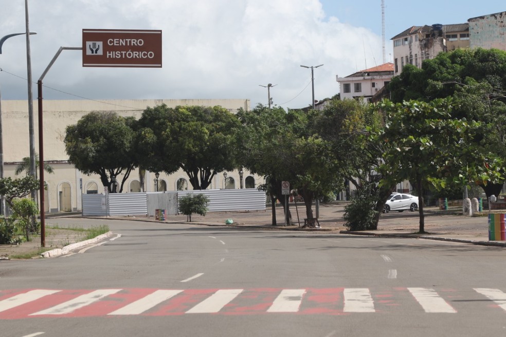 SÃO LUÍS (MA) -  Área do Centro Histórico totalmente vazia — Foto: Adriano Soares/Grupo Mirante.