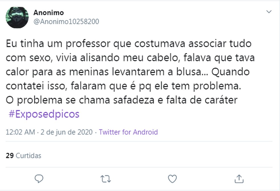 Estudantes de Picos (PI) também fizeram denúncias — Foto: Reprodução/ Twitter