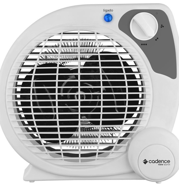 O aquecedor termoventilador, como este da Cadence é formado por uma resistência parecida com a do chuveiro e um pequeno ventilador, que espalha o calor no ambiente (Foto: Reprodução / Shoptime)