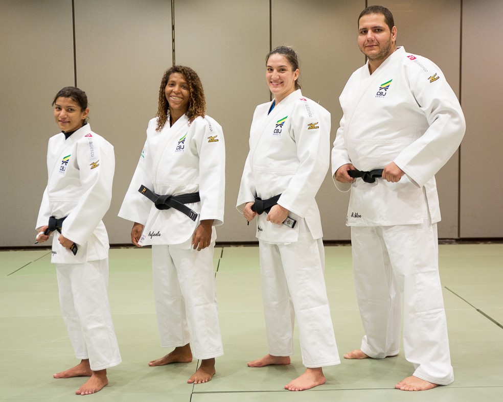 Seleção brasileira judô Pan Edmonton Rafael Silva Rafaela Silva Mayra Aguiar Sarah Menezes (Foto: Rafal Burza/CBJ)