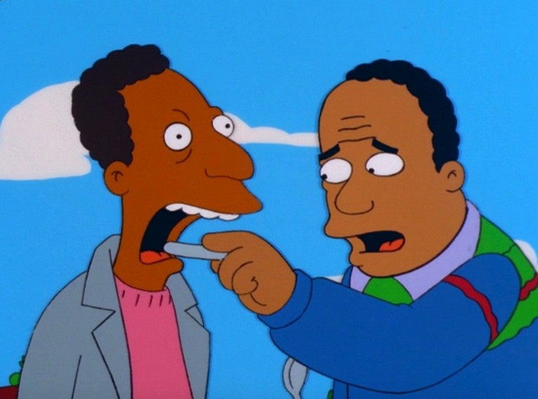 Os personagens Carlton Carlson e Dr. Julius M. Hibbert de Os Simpsons (Foto: Reprodução)