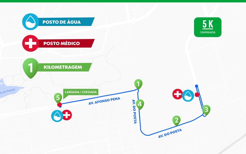 Percurso de 5km da Corrida do Pantanal. — Foto: Divulgação
