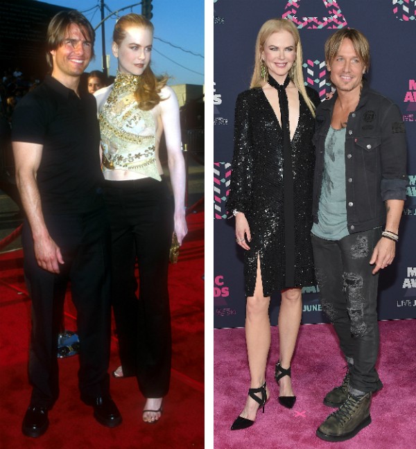 Nicole Kidman com seu ex, Tom Cruise, e seu atual marido, Keith Urban (Foto: Getty Images)