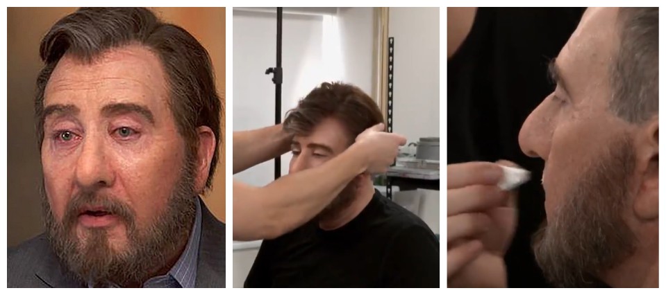 Lenny Pozner usou peruca, aplicações de silicone e maquiagem para participar do programa 60 Minutes (Foto: Reprodução)