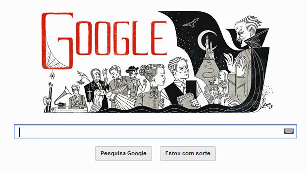 Google cria logo de homenagem para Bram Stoker, autor de 'Drácula' (Foto: Reprodução)