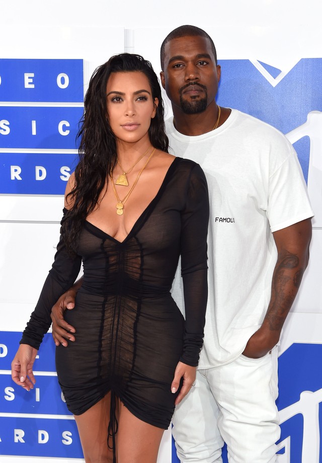 Kim Kardashian e Kanye West no MTV VMA's 2016 (Foto: Getty Images)