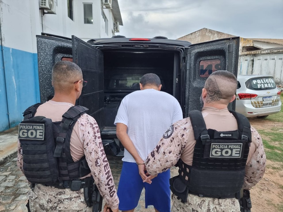 Suspeito de envolvimento nos ataques no RN, preso de Alcaçuz, na Grande Natal, foi transferido para penitenciária federal  — Foto: Divulgação/Seap
