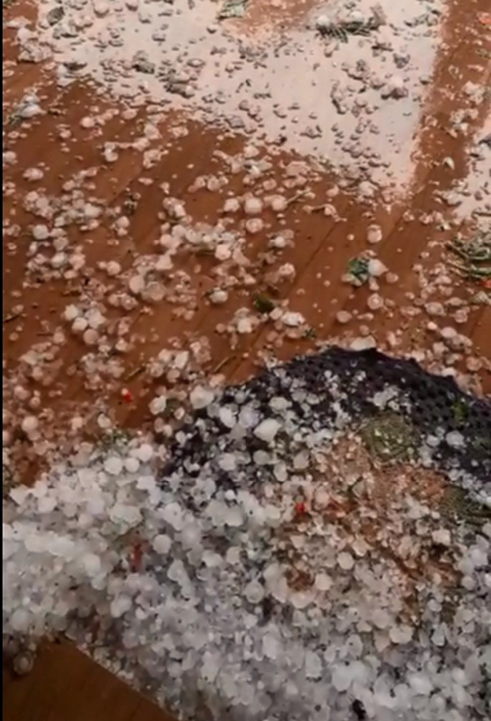 Chuva de granizo em Porto Feliz (SP) — Foto: Arquivo pessoal