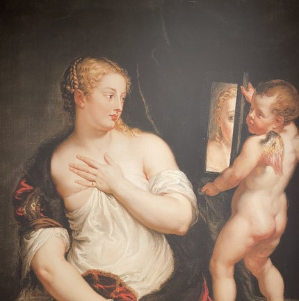 Obra 'Vênus e Cupido' de Peter Paul Rubens, modificada digitalmente — Foto: Jorge Salgado/Museu Nacional Thyssen-Bornemisza