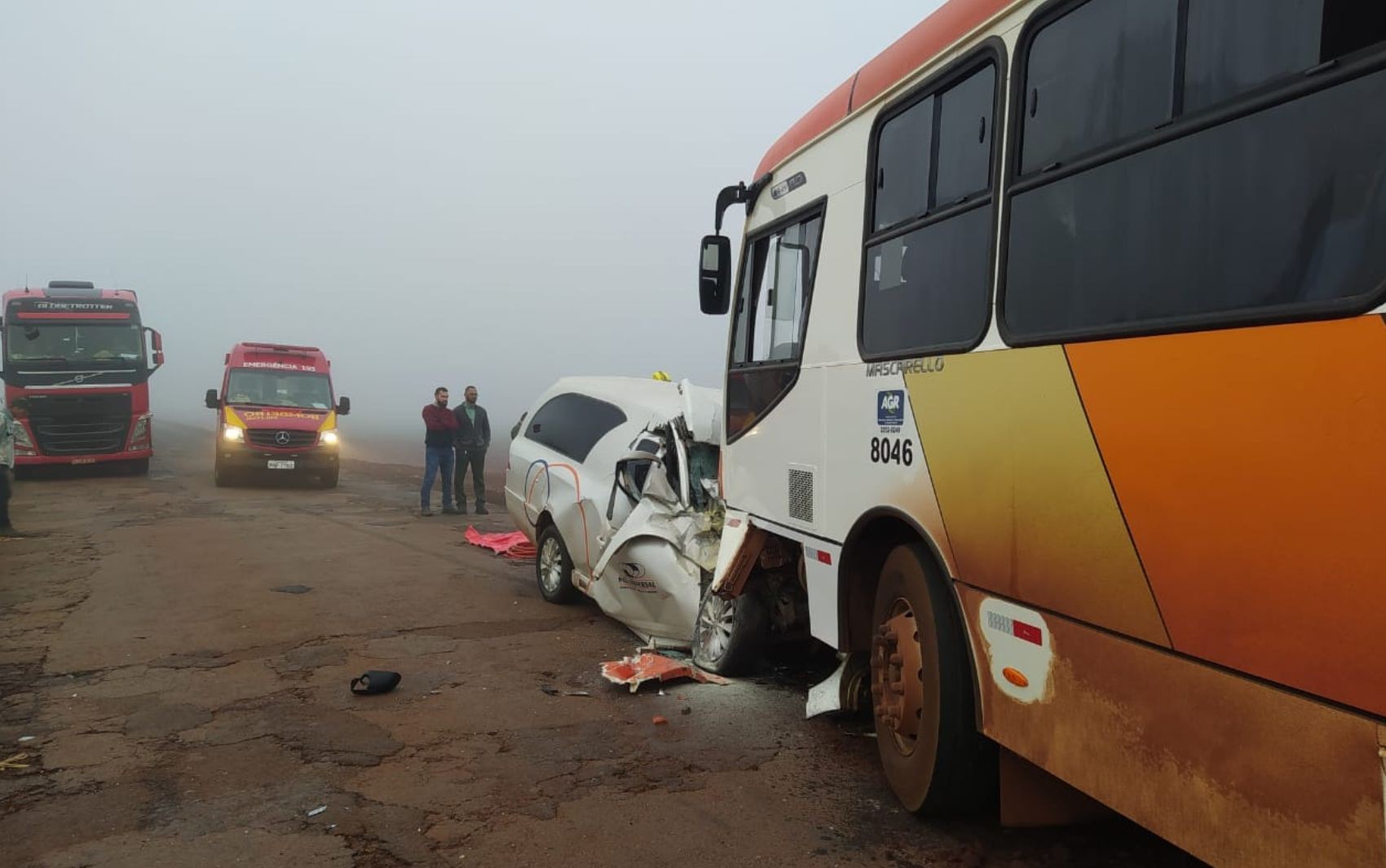 Carro de funerária bate de frente com ônibus e mata motorista em rodovia de Goiás