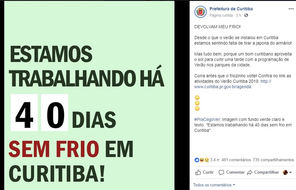 Curitiba Tem O Mes De Janeiro Mais Quente Dos Ultimos Cinco Anos Diz Simepar Parana G1