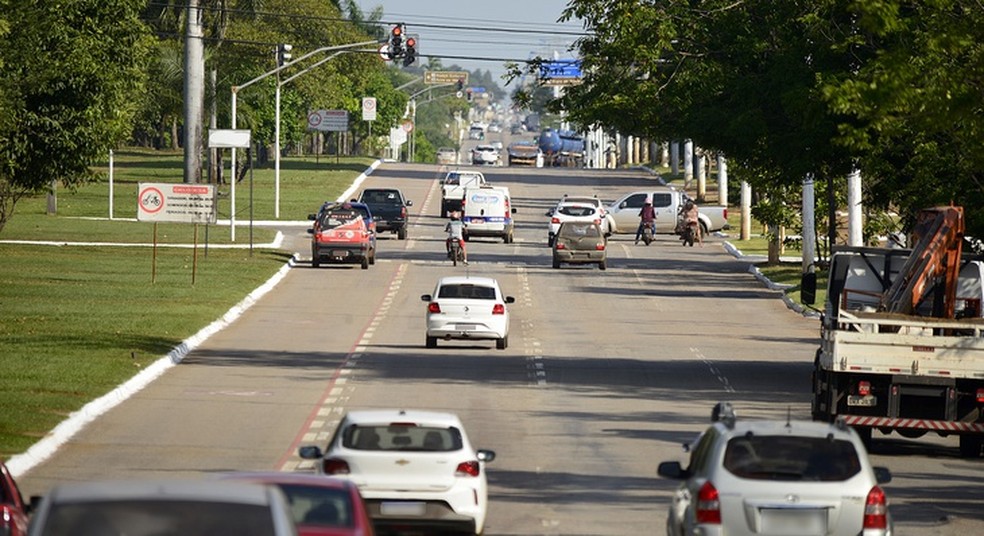 Trânsito em avenida no centro de Palmas, Tocantins — Foto: Lia Mara/Prefeitura de Palmas