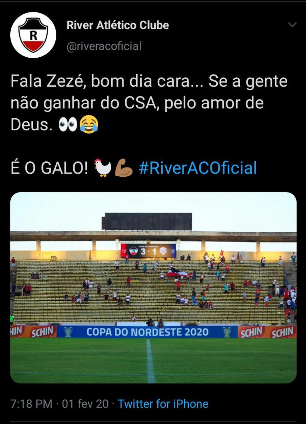River-PI zoa CSA e usa frase de áudio vazado de Thiago Neves: 
