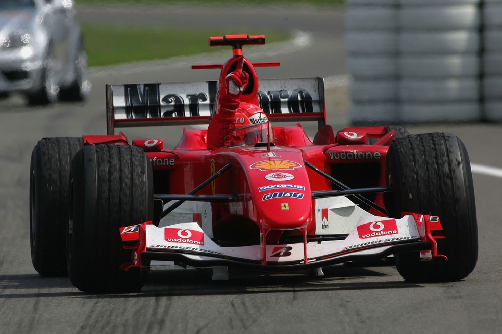 Michael Schumacher no GP da Alemanha de 2004 â€” Foto: Clive Rose/Getty Images