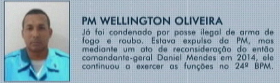 PM Wellington, suspeito de participação na chacina Guamá — Foto: Reprodução/ TV Liberal