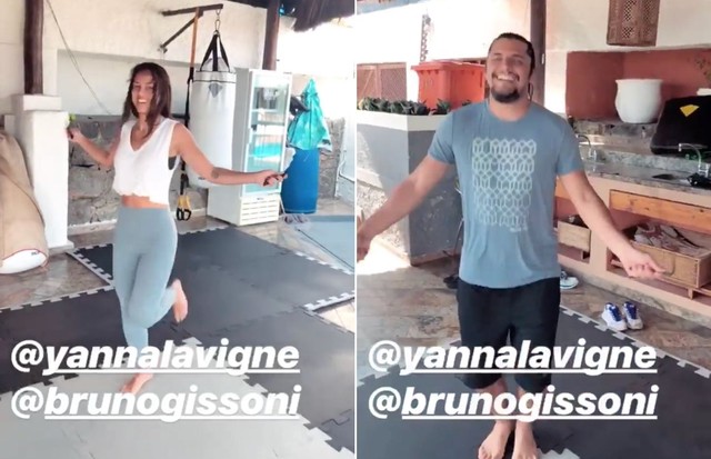 Casal fit! Yanna Lavigne e Bruno Gissoni treinam juntos (Foto: Reprodução/Instagram)