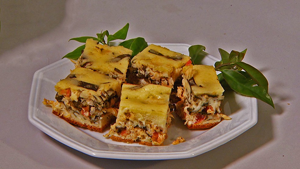 Torta de frango leva ora-pro-nóbis em ingredientes — Foto: Marcio de Campos/ TG