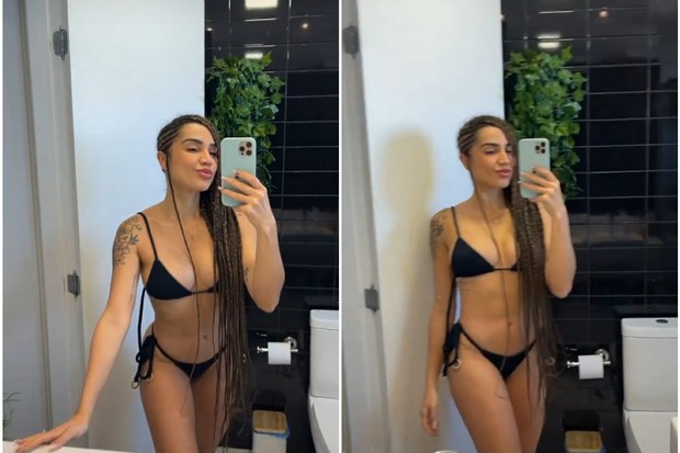 Paula Amorim faz selfies no banheiro (Foto: Reprodução/Instagram)