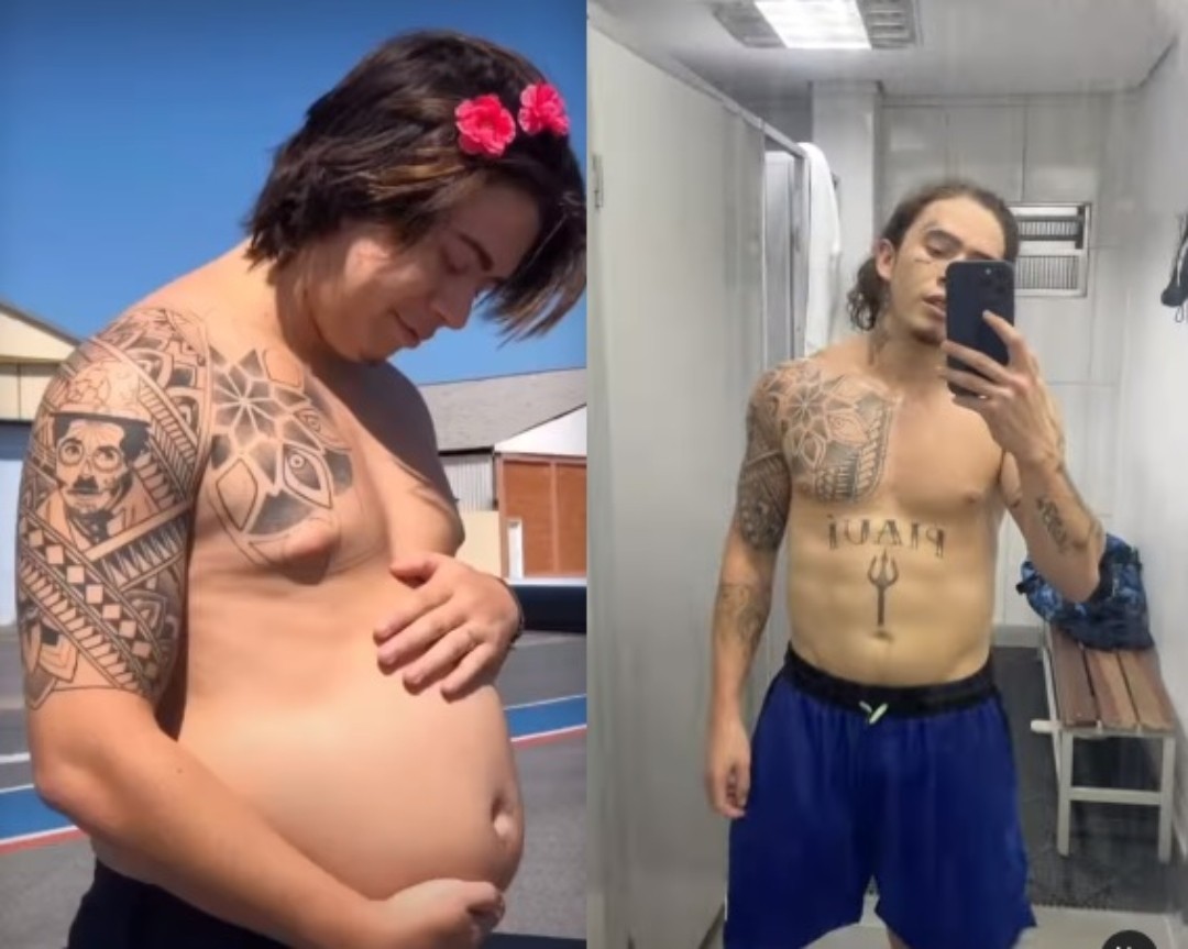 Whindersson Nunes mostra antes e depois de vida fitness (Foto: Reprodução/Instagram)