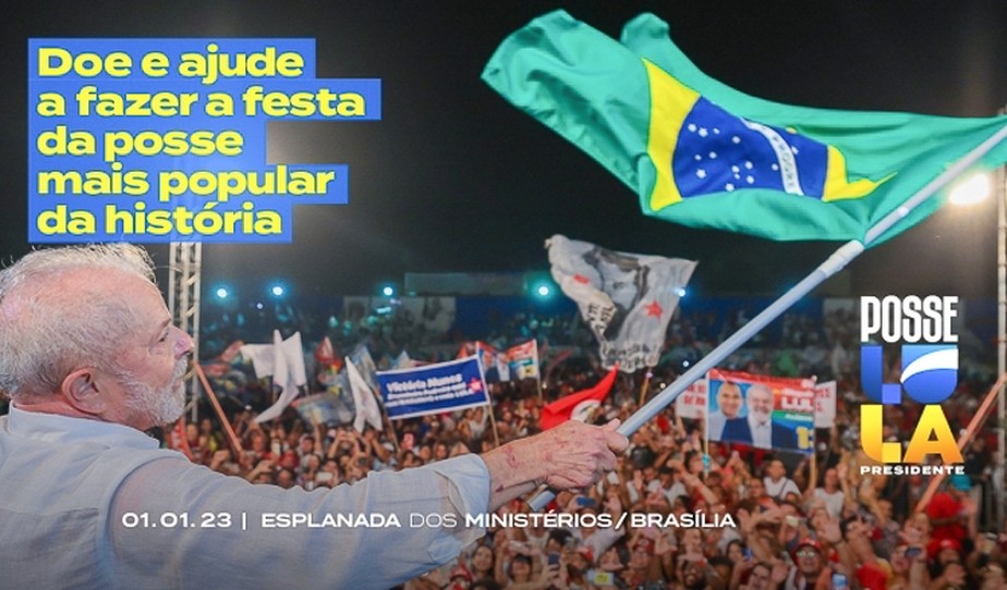 PT divulga site com vaquinha para pagar festa da posse de Lula