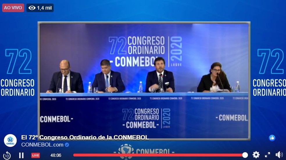 Conmebol também lançou protocolo técnico para estudar possível retorno do futebol. Ainda não há previsão de data — Foto: Reprodução Facebook Conmebol
