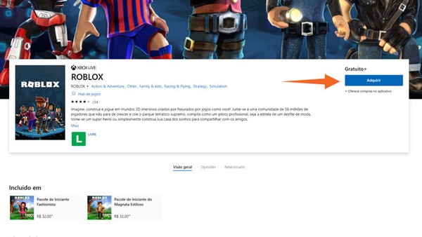 Roblox Como Fazer O Download Do Game No Xbox One Pc E Celulares Jogos De Aventura Techtudo - como descargar roblox en ps4 en espaaol irobux mobile