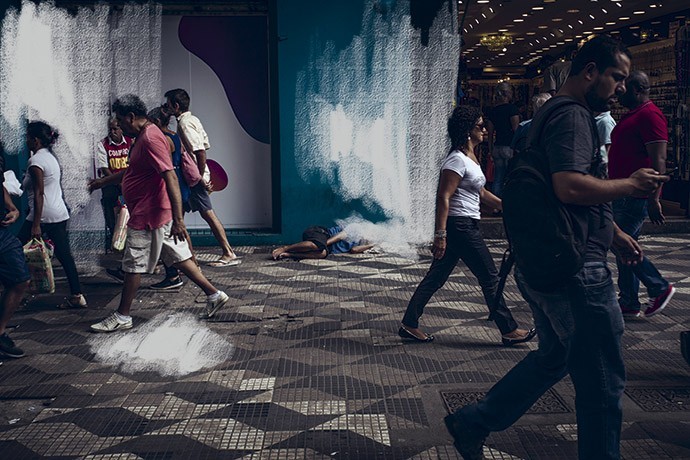 O espaço mais íntimo da população de rua é justamente o espaço público (Foto: Júlia Rodrigues)