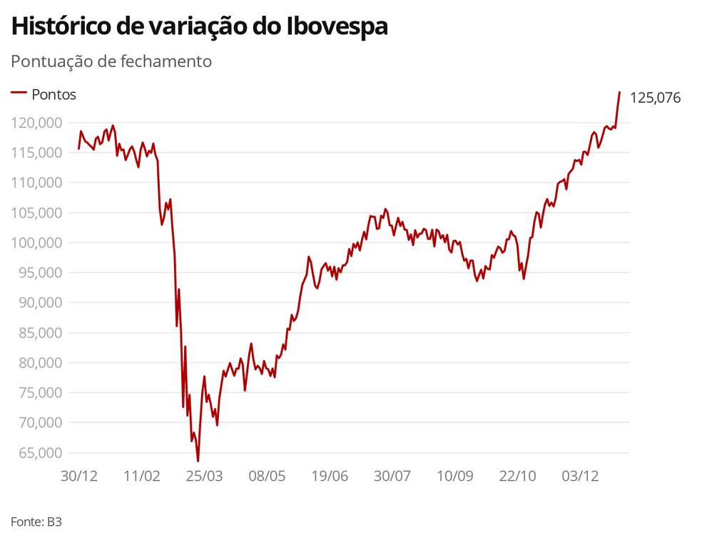 Histórico de variação do Ibovespa — Foto: G1