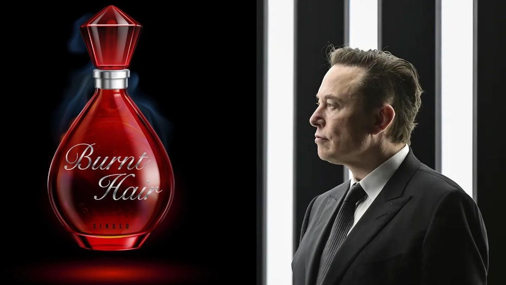 Perfume 'Cabelo Queimado' criado por Elon Musk  — Foto: Reprodução