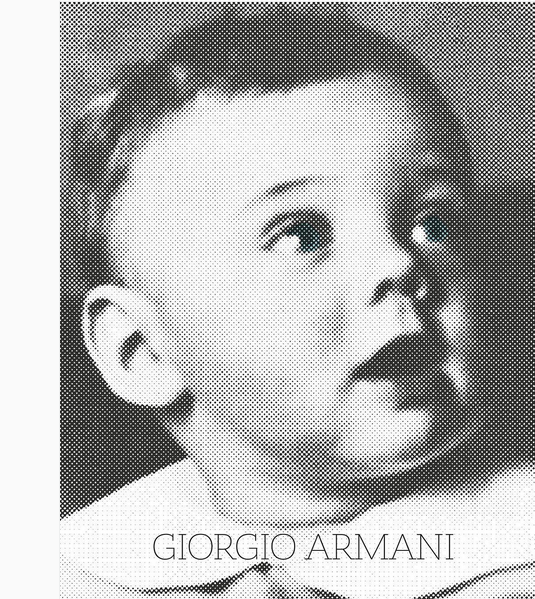 A versão baby de Giorgio Armani virou capa do livro em celebração à carreira do estilista (Foto: Reprodução)