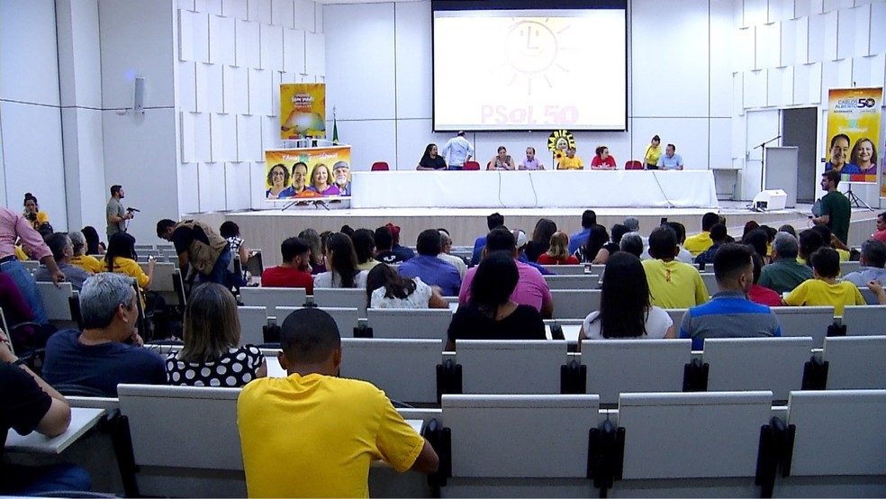 Convenção do PSOL oficializou nomes de candidatos ao senado e governo do RN (Foto: Reprodução Inter TV Cabugi)