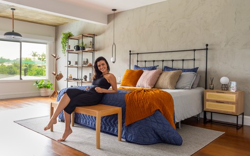 Talita Younan mostra seu quarto com toques industriais e cores neutras ...
