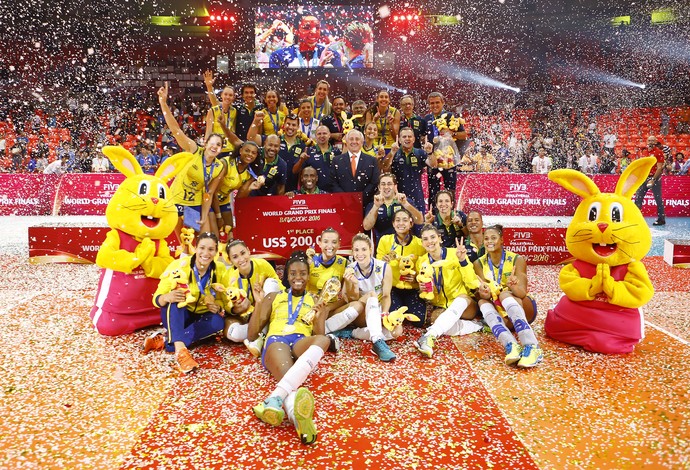 Brasil campeão grand prix 2016 vôlei (Foto: Divulgação/FIVB)